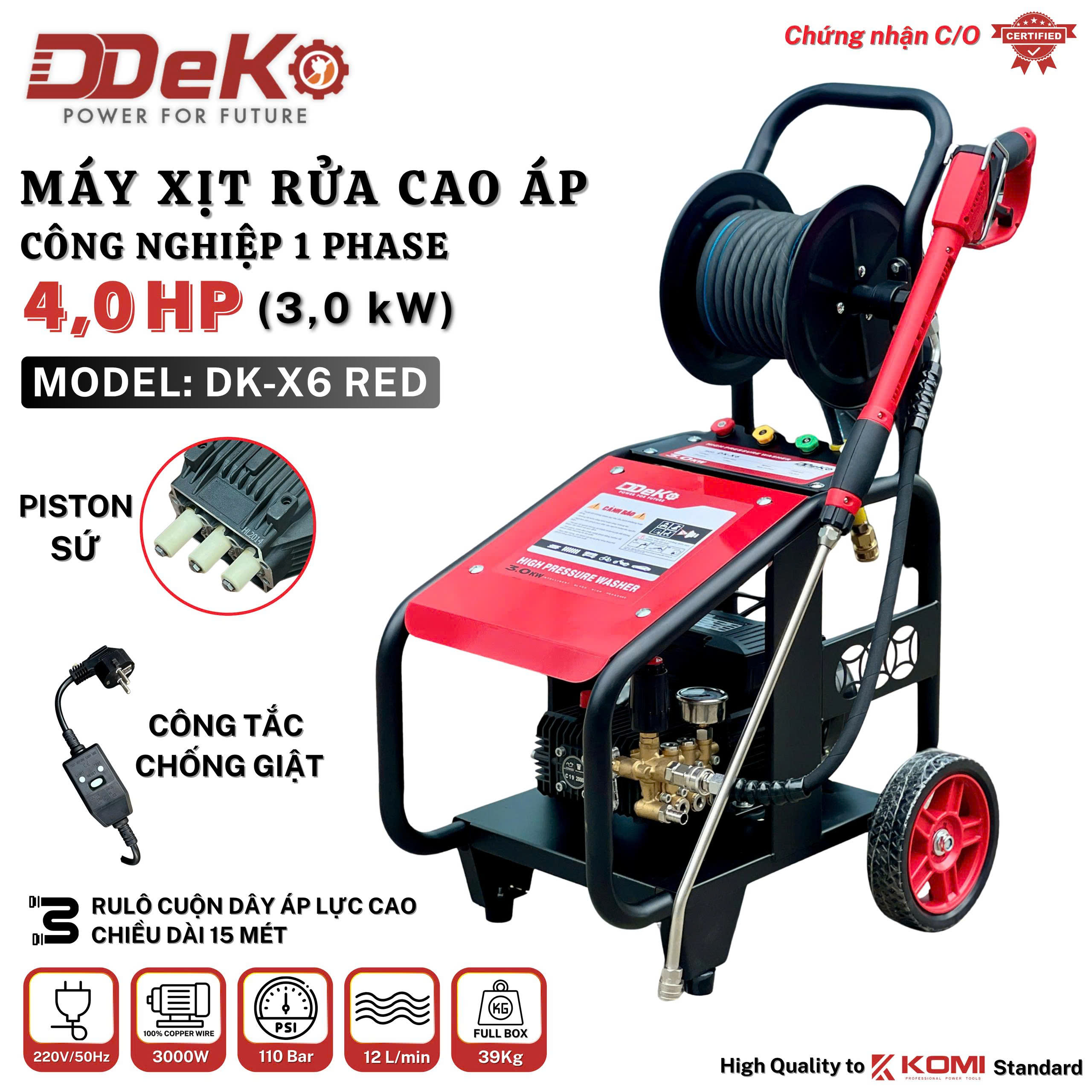 MÁY XỊT RỬA ÁP LỰC CAO DEKO DK-X6 3KW — ảnh 1